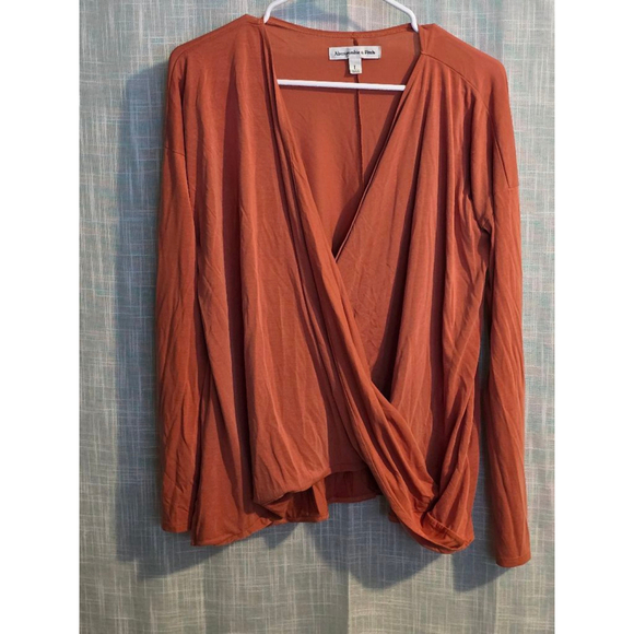 Women's Abercrombie & Fitch‎ Orange Cardigan Size L - Picture 1 of 5
